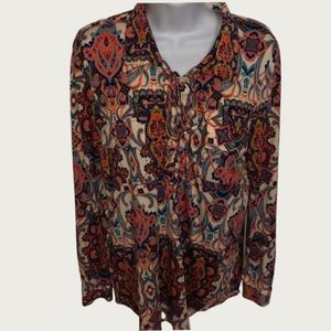 BCBGMAXAZRIA Paisley Retro Print Tunic Neck Laces